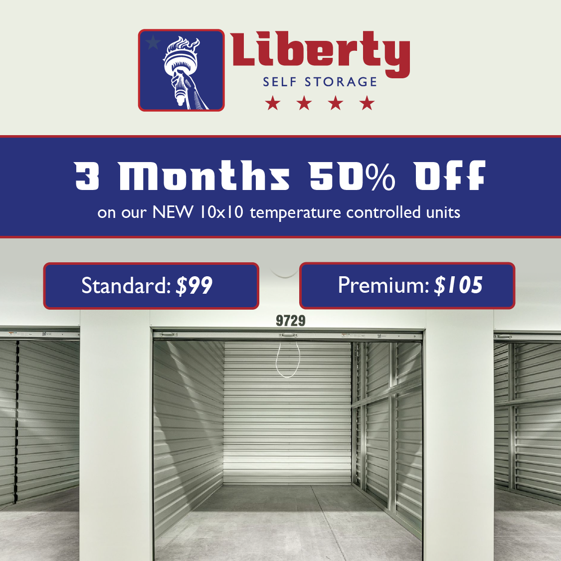Special Deal on 10x10 Temperature Controlled Self Storage Units